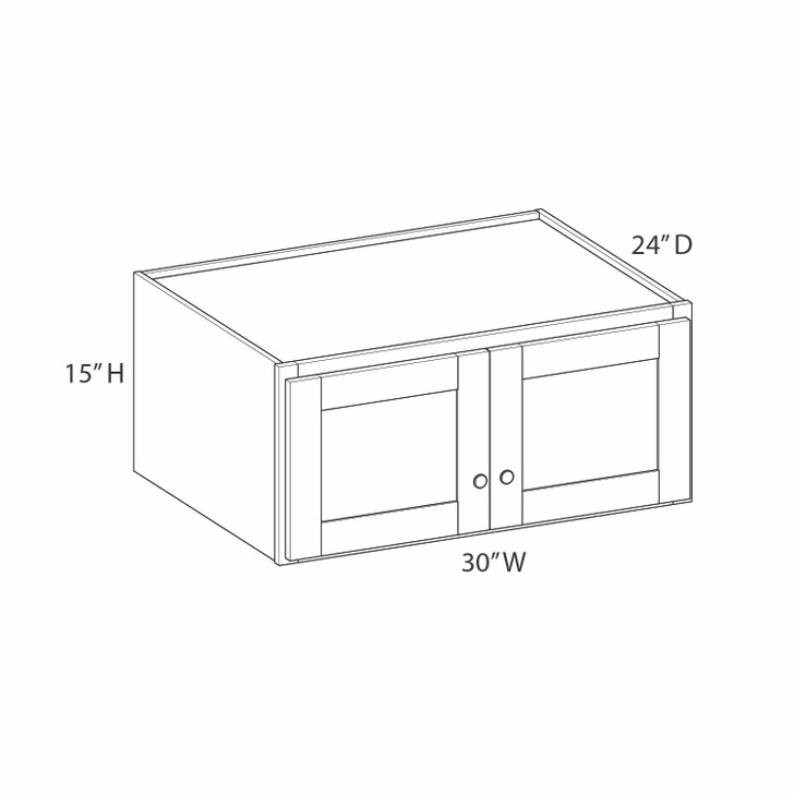 Aberdeen Ready to Assemble 30 in. W x 15 in. H x 24 in. D Plywood Wall Cabinet in Caramel