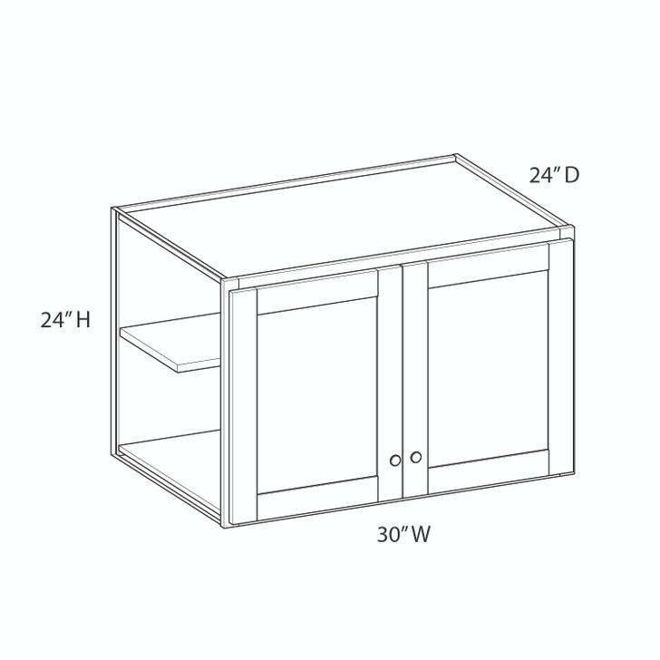 Aberdeen Ready to Assemble 30 in. W x 24 in. H x 24 in. D Plywood Wall Cabinet in Caramel