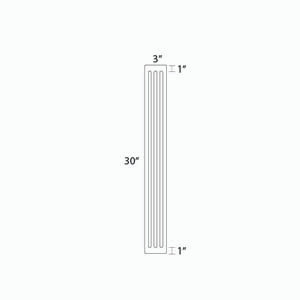 CHARLOTTE 3 in. W x 30 in. H x 0.75 in. D Wall Fluted Filler in Bordeaux