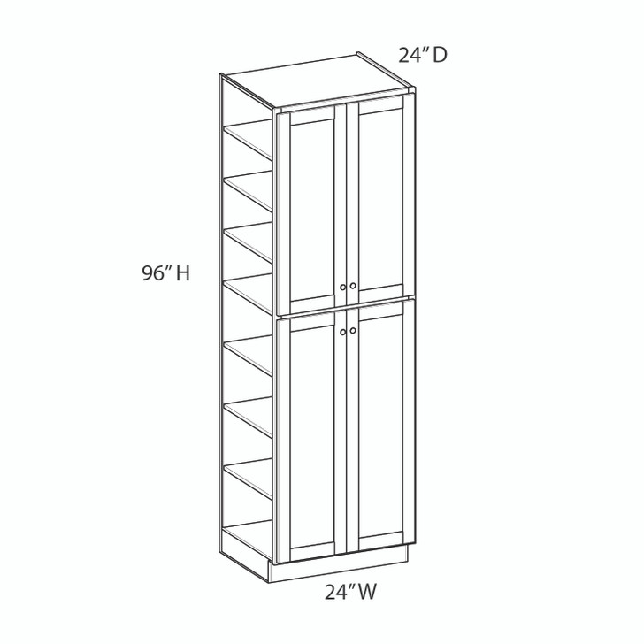 CHARLOTTE Ready to Assemble 24 in. W x 96 in. H x 24 in. D Plywood Tall Cabinet in Bordeaux