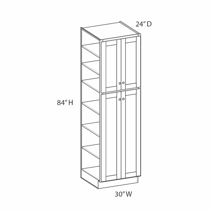 CHARLOTTE Ready to Assemble 30 in. W x 84 in. H x 24 in. D Plywood Tall Cabinet in Bordeaux