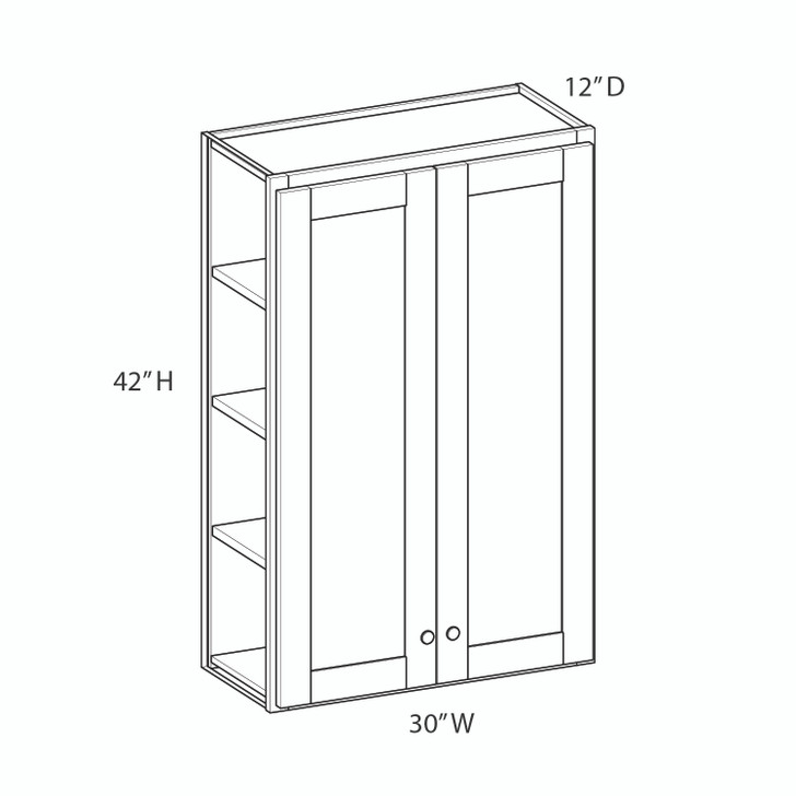 CHARLOTTE Ready to Assemble 30 in. W x 42 in. H x 12 in. D Plywood Wall Cabinet in Bordeaux