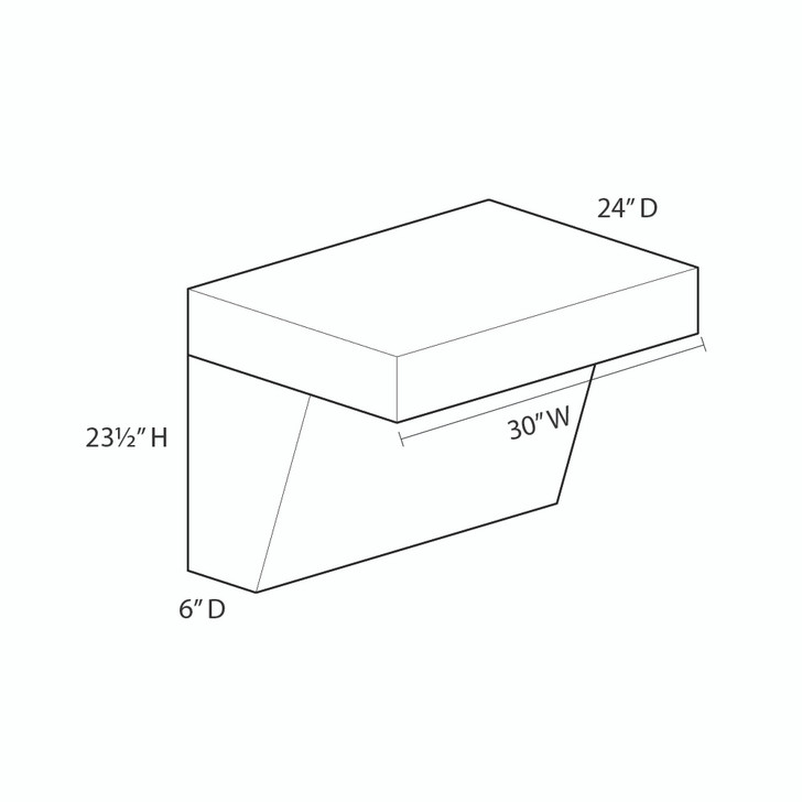 Aberdeen HWSB30PS Hanging Wall Sink Base Plumbing Skirt