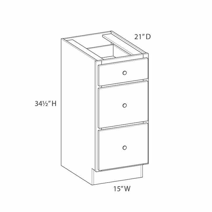 Bedford Ready to Assemble 15 in. W x 34.5 in. H x 21 in. D Plywood Drawer Vanity Cabinet in Painted White