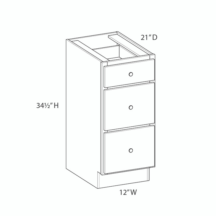 BELLE HAVEN Ready to Assemble 12 in. W x 34.5 in. H x 21 in. D Plywood Drawer Vanity Cabinet in Driftwood