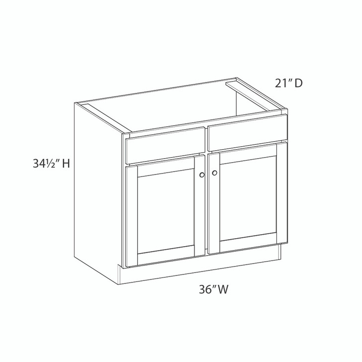 DAMASCUS Ready to Assemble 36 in. W x 34.5 in. H x 21 in. D Plywood Vanity Cabinet in French Vanilla