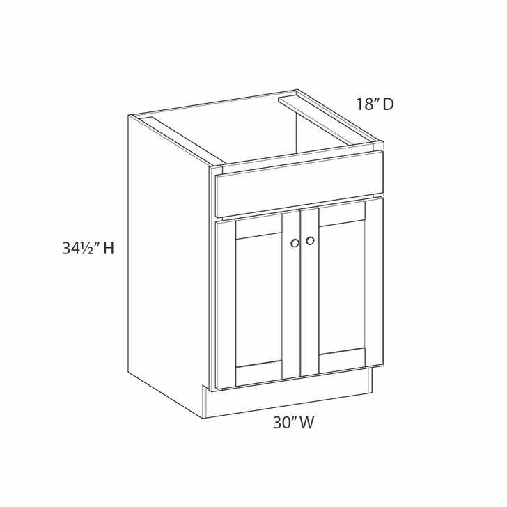 NORFOLK Ready to Assemble 30 in. W x 34.5 in. H x 18 in. D Plywood Vanity Cabinet in Painted White