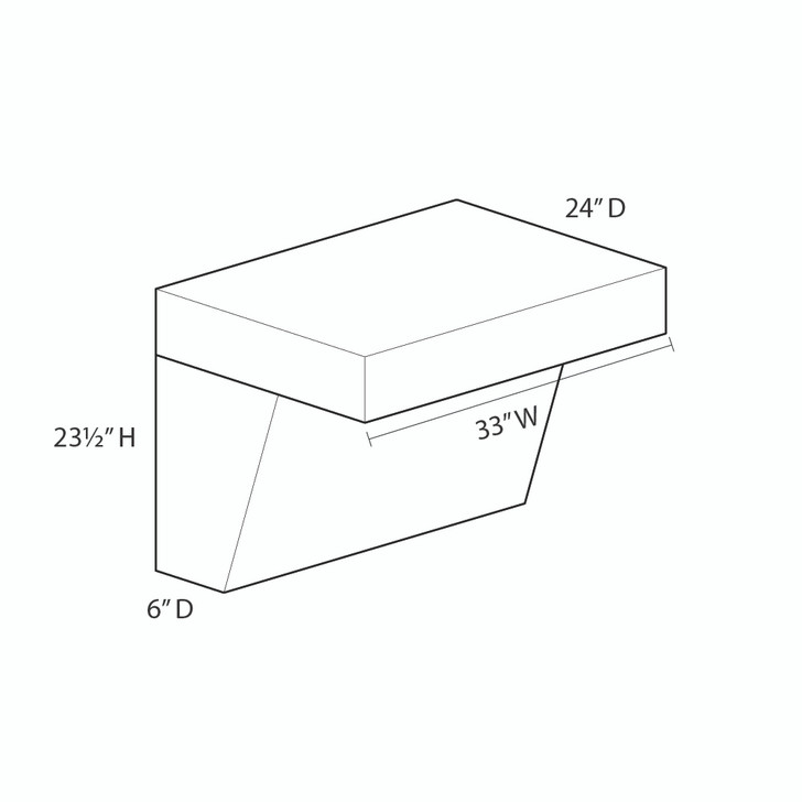 Aberdeen 33 in. W x 23.5 in. H x 24 in. D Hanging Wall Sink Base Plumbing Skirt in Caramel