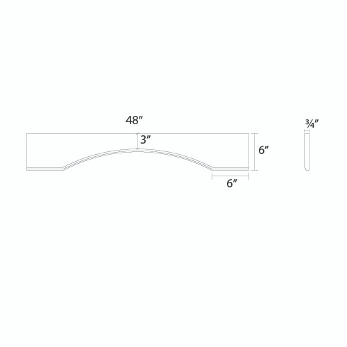 PEMBROKE 48 in. W x 6 in. H x 0.75 in. D Arched Valance in Painted White