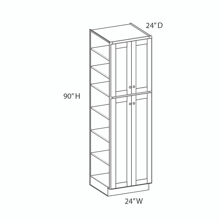 PEMBROKE Ready to Assemble 24 in. W x 90 in. H x 24 in. D Plywood Tall Cabinet in Painted White