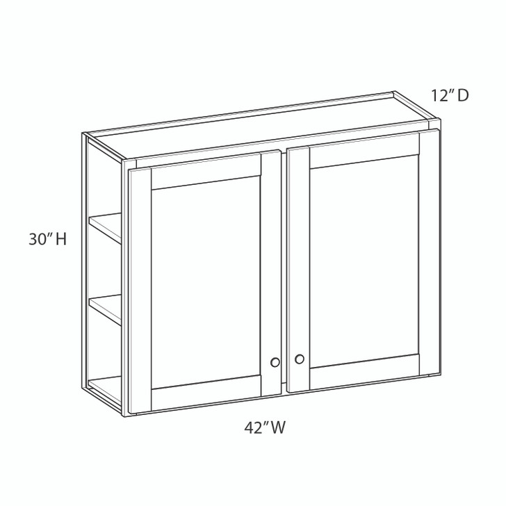 Brighton Assembled 42 in. W x 30 in. H x 12 in. D Plywood Wall Cabinet in Painted White