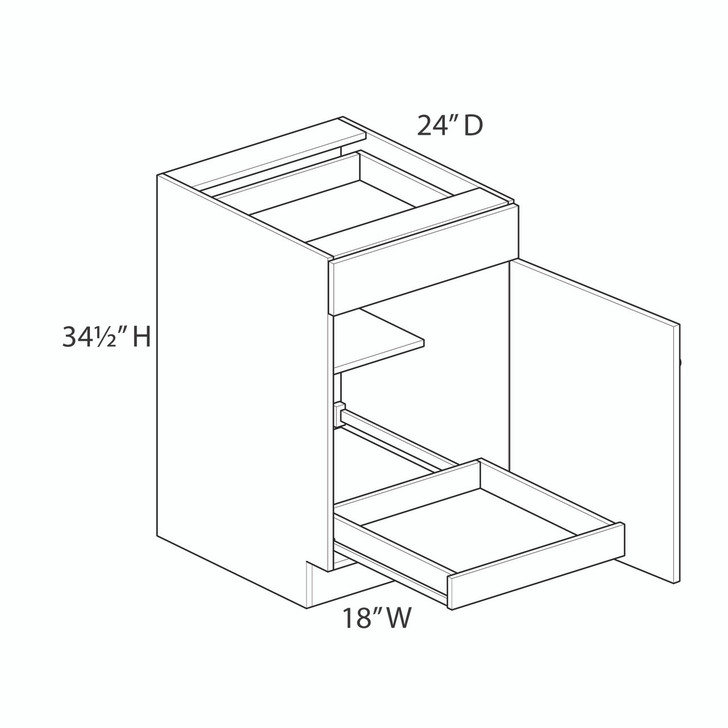 Euro Max Saratoga B18 (RT1) Base Cabinet + Roll-Out Tray