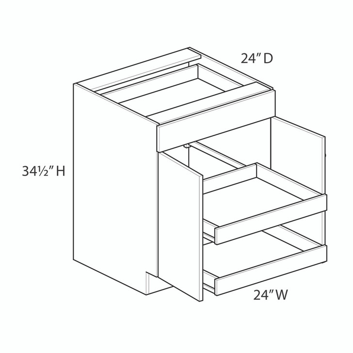 Euro Max Saratoga B24B (RT2) Base Cabinet + Roll-Out Tray
