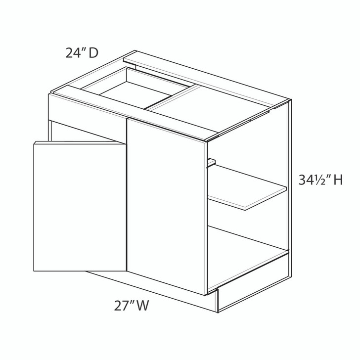 Euro Max Saratoga BLB36/39-R Base Corner Cabinet Blind Right