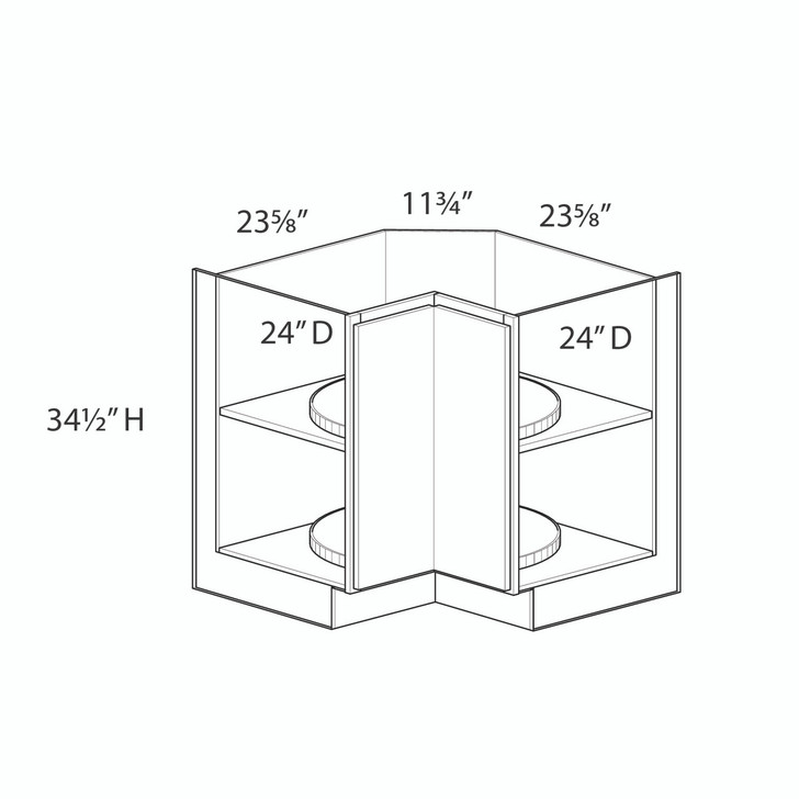 Euro Max Saratoga LS36-L Easy Reach Lazy Susan
