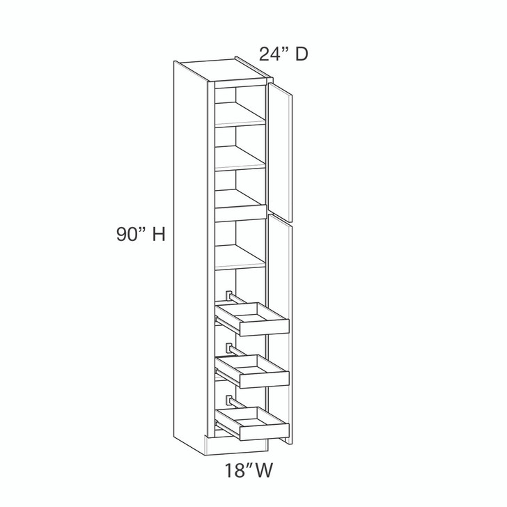 Euro Max Saratoga UC18X90 (RT3) Utility Cabinet + Roll-Out Tray