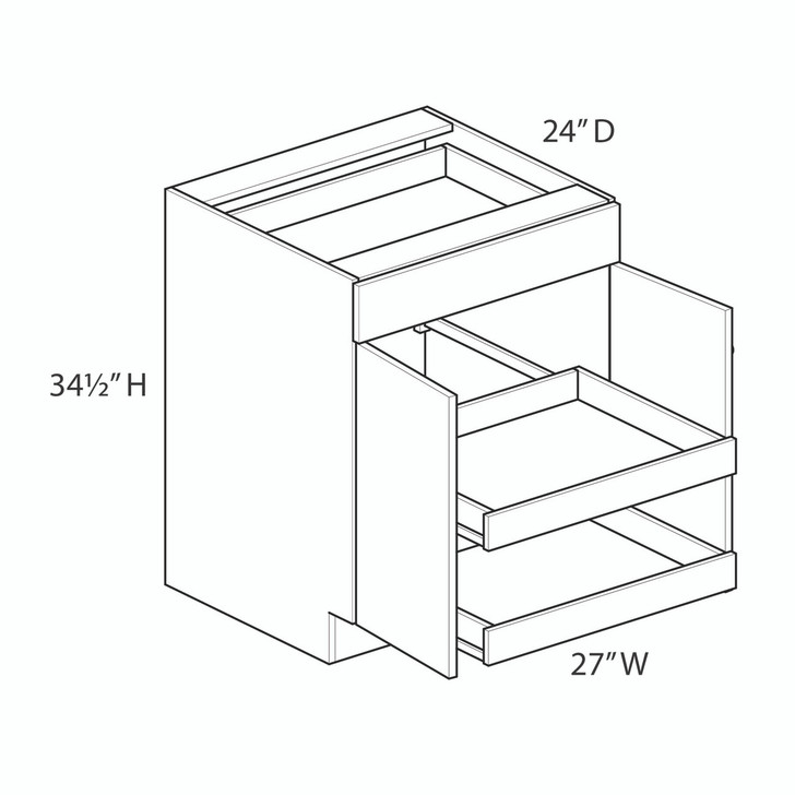 Euro Max Ithaca B27B (RT2) Base Cabinet + Roll-Out Tray