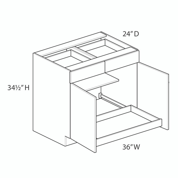 Euro Max Ithaca B36B (RT1) Base Cabinet + Roll-Out Tray