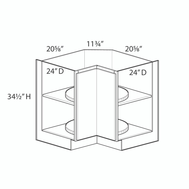 Euro Max Ithaca LS33-L Easy Reach Lazy Susan