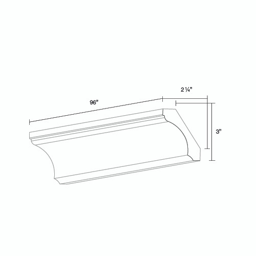Westport 96 in. W x 2.28 in. H x 3 in. D Cove Crown Molding in Painted White