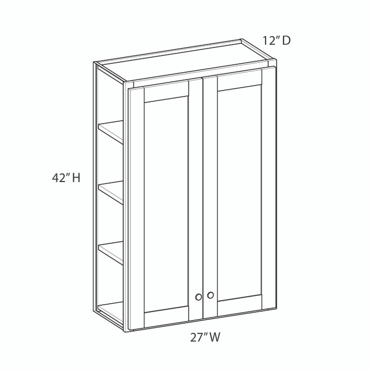 Westport Assembled 27 in. W x 42 in. H x 12 in. D Plywood Wall Cabinet in Painted White