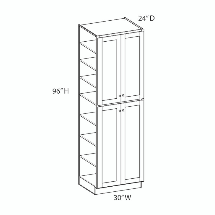 Westport Ready to Assemble 30 in. W x 96 in. H x 24 in. D Plywood Tall Cabinet in Painted White