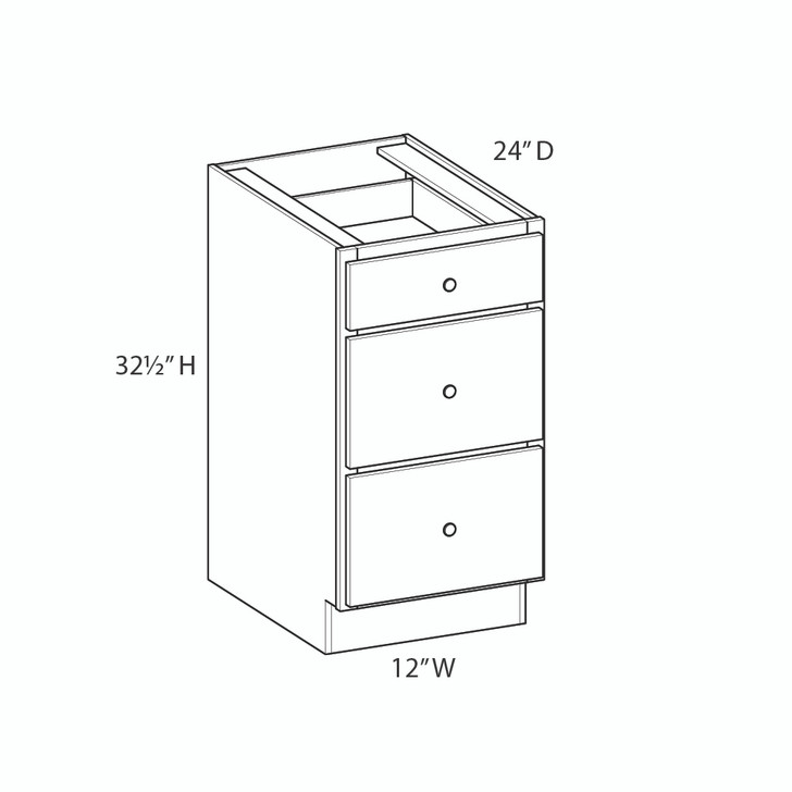 Bedford Assembled 12 in. W x 32.5 in. H x 24 in. D Plywood Drawer Base Cabinet in Painted White