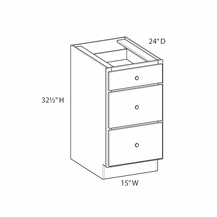 Bedford Assembled 15 in. W x 32.5 in. H x 24 in. D Plywood Drawer Base Cabinet in Painted White