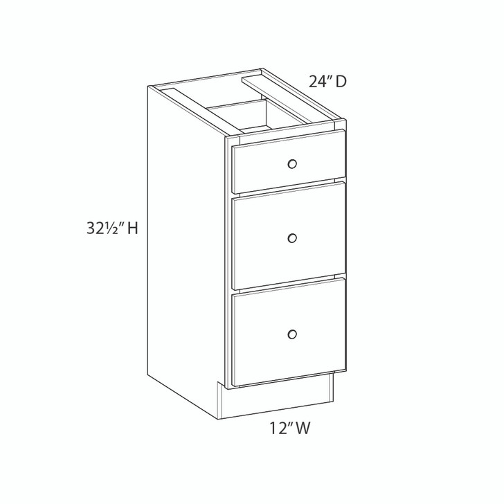 Bedford Assembled 12 in. W x 32.5 in. H x 21 in. D Plywood Drawer Vanity Cabinet in Painted White