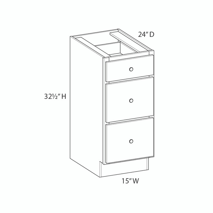 Bedford Assembled 15 in. W x 32.5 in. H x 21 in. D Plywood Drawer Vanity Cabinet in Painted White