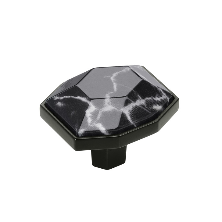 BP36638MBKBBR - Carrione Collection 1 5/16-inch (33 mm) Marble Black/Black Bronze Finish Knob