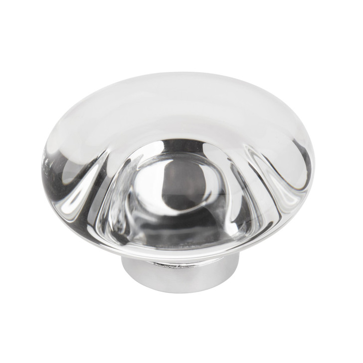 BP36652C26 - Glacio Collection 1-inch (25 mm) Clear/Polished Chrome Finish Knob