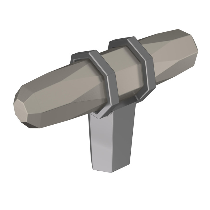 BP36647G10BCR - London Collection 1 9/16-inch (40 mm) Satin Nickel/Black Chrome Finish Knob