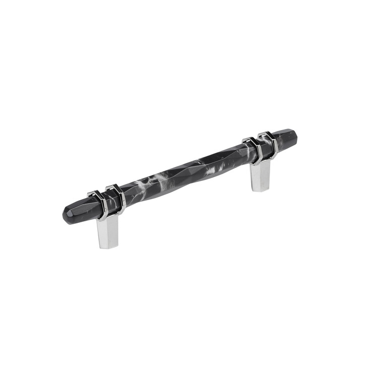BP36649MBK26 - Carrione Collection 1 9/16-inch (40 mm) Marble Black/Polished Chrome Finish Pull