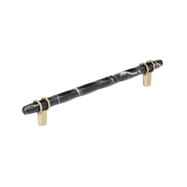 BP36663MBKBBZ - Carrione Collection 1 9/16-inch (40 mm) Marble Black/Golden Champagne Finish Pull