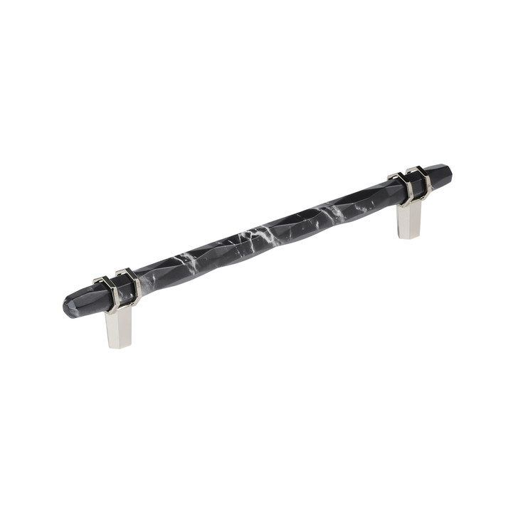 BP36663MBKPN - Carrione Collection 1 9/16-inch (40 mm) Marble Black/Polished Nickel Finish Pull