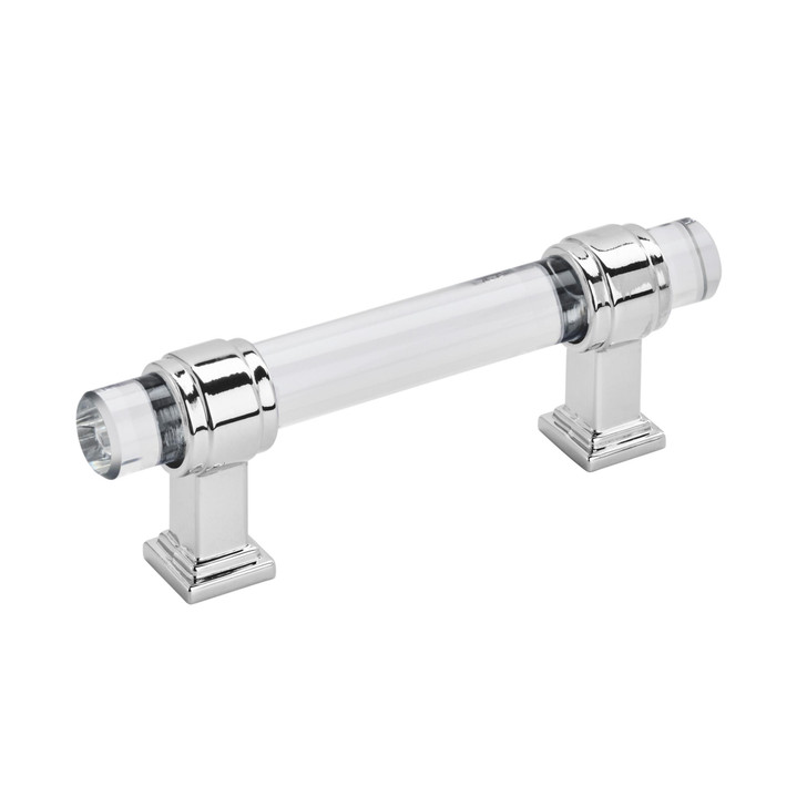 BP36659C26 - Glacio Collection 1 1/2-inch (38 mm) Clear/Polished Chrome Finish Pull