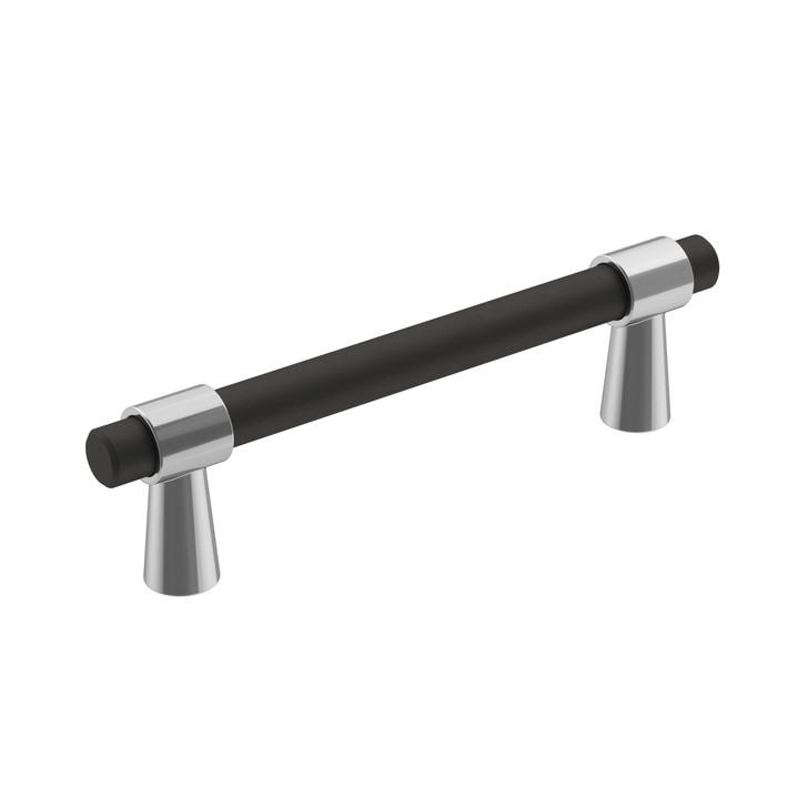 BP36858FB26 - Mergence Collection 1 5/16-inch (33 mm) Matte Black/Polished Chrome Finish Pull