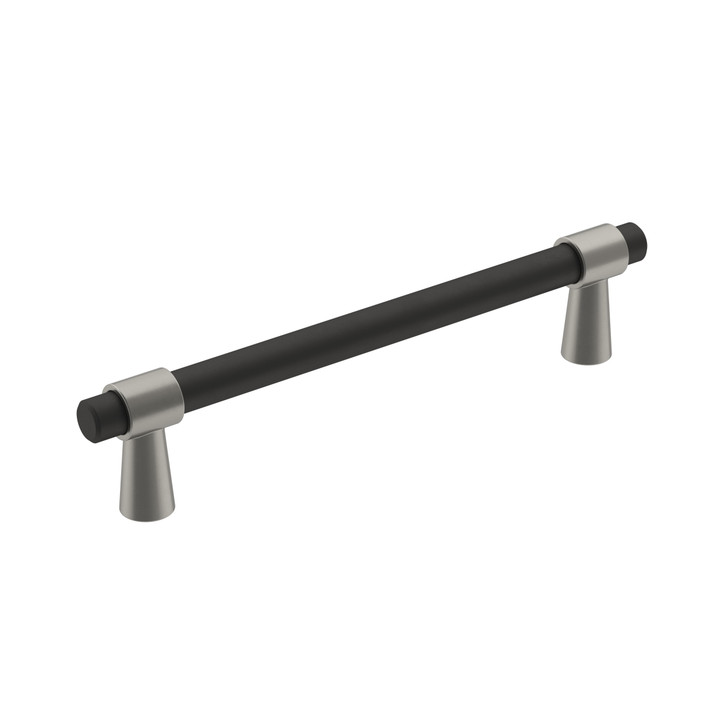 BP36859FBG10 - Mergence Collection 1 5/16-inch (33 mm) Matte Black/Satin Nickel Finish Pull