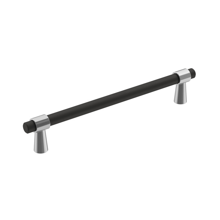 BP36860FB26 - Mergence Collection 1 5/16-inch (33 mm) Matte Black/Polished Chrome Finish Pull