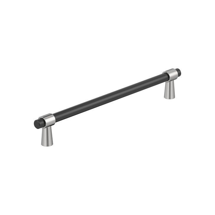 BP36980FB26 - Mergence Collection 1 5/16-inch (33 mm) Matte Black/Polished Chrome Finish Pull