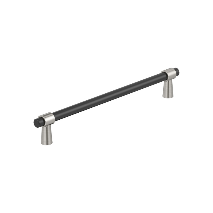 BP36980FBG10 - Mergence Collection 1 5/16-inch (33 mm) Matte Black/Satin Nickel Finish Pull