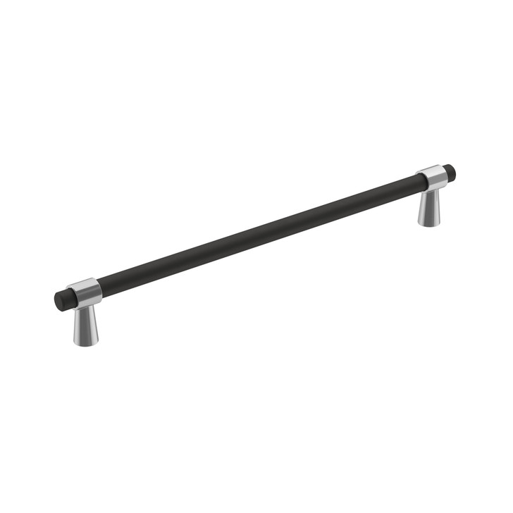 BP36861FB26 - Mergence Collection 1 5/16-inch (33 mm) Matte Black/Polished Chrome Finish Pull