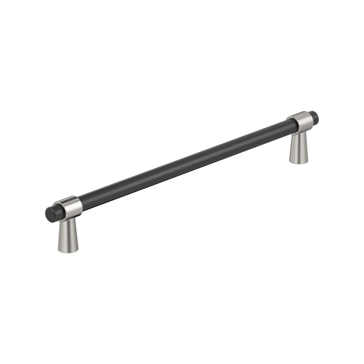 BP36981FBPN - Mergence Collection 1 5/8-inch (41 mm) Matte Black/Polished Nickel Finish Pull