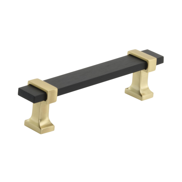 BP36681BMBBGL - Overton Collection 1 1/8-inch (29 mm) Brushed Matte Black/Brushed Gold Finish Pull