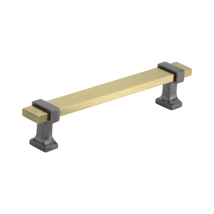 BP36682BGLBCR - Overton Collection 1 1/8-inch (29 mm) Brushed Gold/Black Chrome Finish Pull