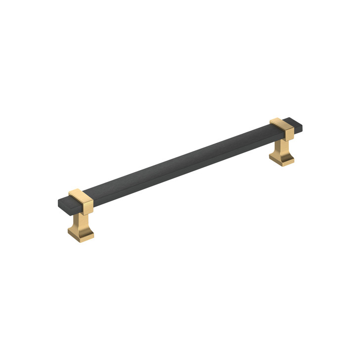 BP37081BMBCZ - Overton Collection 1 1/8-inch (29 mm) Brushed Matte Black/Champagne Bronze Finish Pull