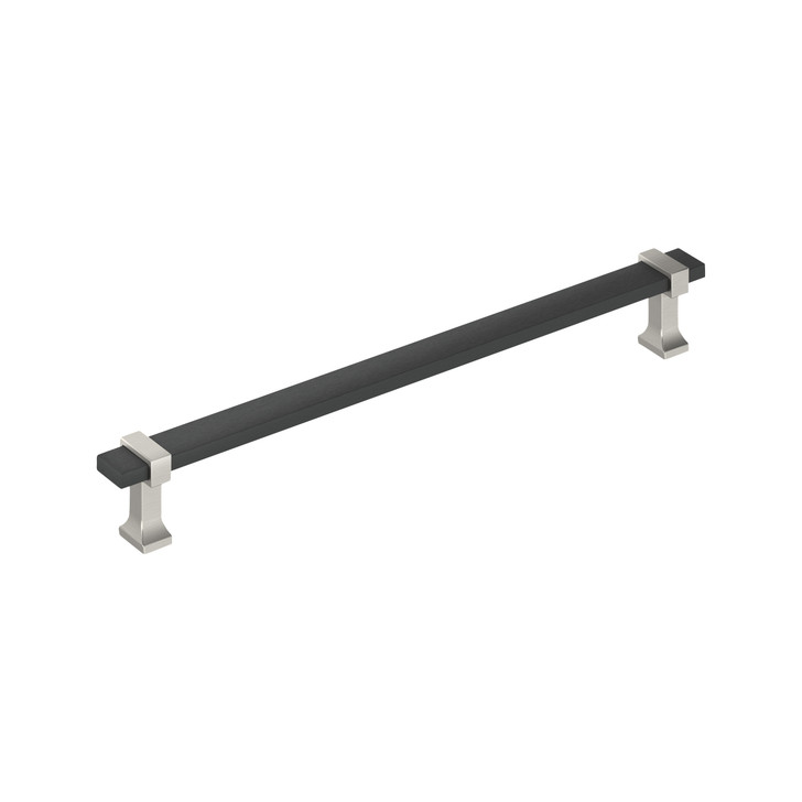BP37084BMBG10 - Overton Collection 1 5/8-inch (41 mm) Brushed Matte Black/Satin Nickel Finish Appliance Pull