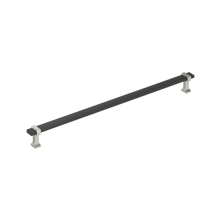 BP37085BMBG10 - Overton Collection 1 5/8-inch (41 mm) Brushed Matte Black/Satin Nickel Finish Appliance Pull