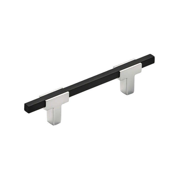 BP7789626BMB - Urbanite Collection 1 3/16-inch (30 mm) Polished Chrome/Brushed Matte Black Finish Pull